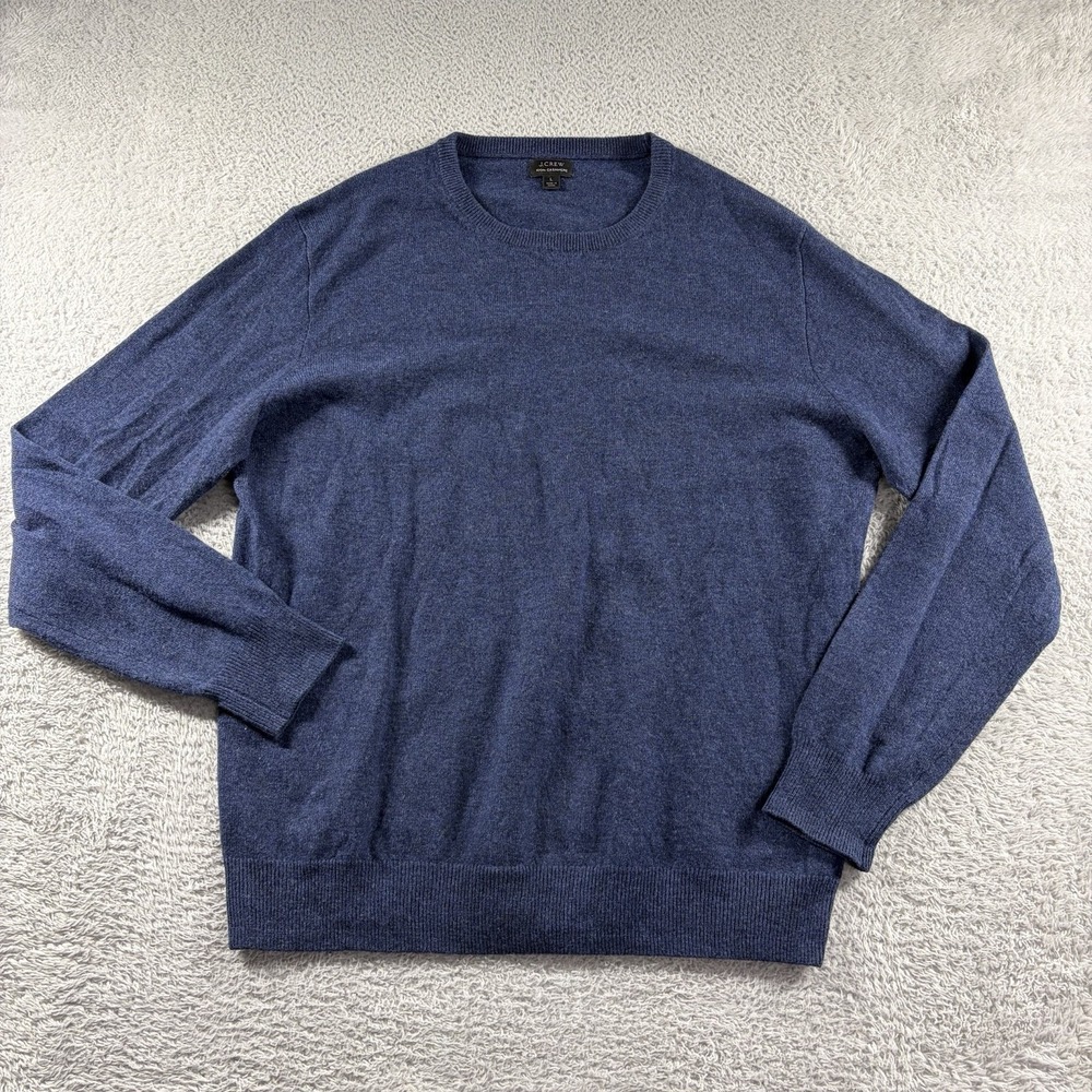 J.Crew Sweater Mens Large 100% Cashmere Blue Knits Crewneck